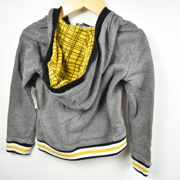 Gray full zip hoodie  with contrasting ribbing 4T - Picture 9 of 9